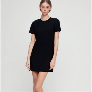 Babaton Aritzia Black Patricio Crepe Shirt Dress #676